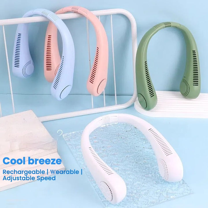 Wearable Sports Fan Usb Neck Fan Hands Free 3 Speeds Rechargeable Battery Portable Lazy Neck Fan
