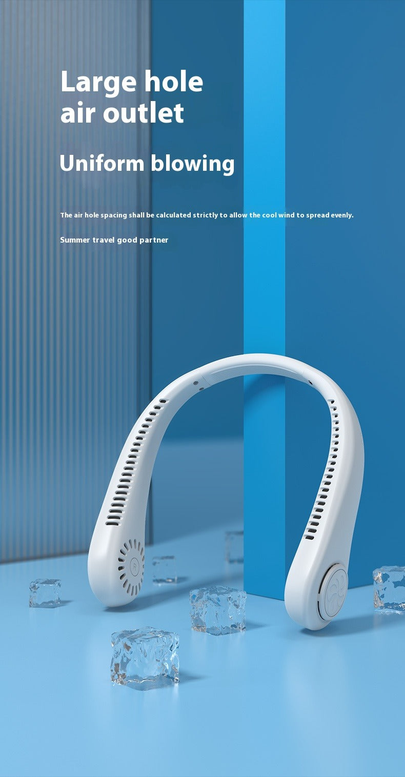 Wearable Sports Fan Usb Neck Fan Hands Free 3 Speeds Rechargeable Battery Portable Lazy Neck Fan